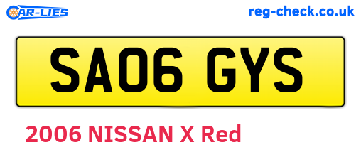 SA06GYS are the vehicle registration plates.