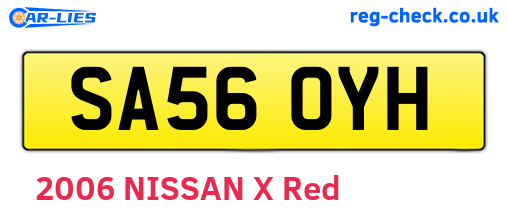 SA56OYH are the vehicle registration plates.