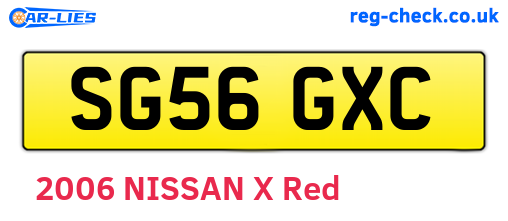 SG56GXC are the vehicle registration plates.