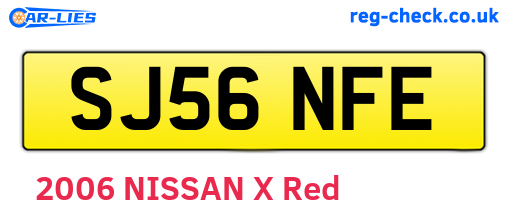 SJ56NFE are the vehicle registration plates.