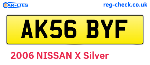 AK56BYF are the vehicle registration plates.