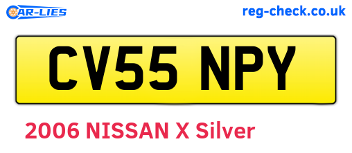 CV55NPY are the vehicle registration plates.
