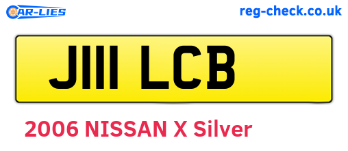 J111LCB are the vehicle registration plates.