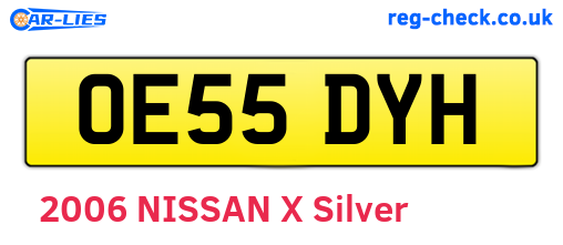 OE55DYH are the vehicle registration plates.
