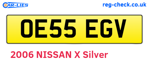 OE55EGV are the vehicle registration plates.