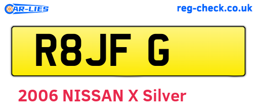 R8JFG are the vehicle registration plates.