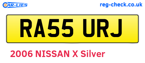 RA55URJ are the vehicle registration plates.