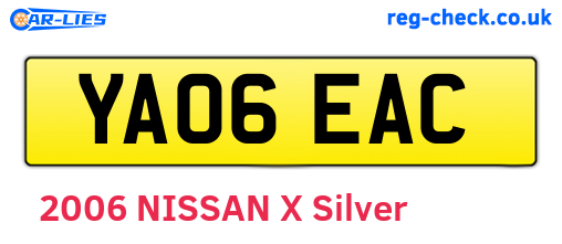 YA06EAC are the vehicle registration plates.