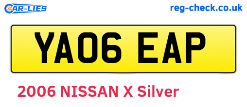 YA06EAP are the vehicle registration plates.