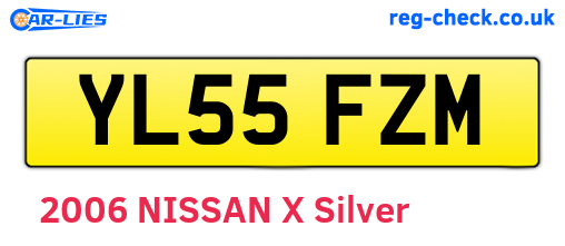 YL55FZM are the vehicle registration plates.