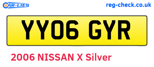 YY06GYR are the vehicle registration plates.