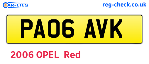 PA06AVK are the vehicle registration plates.