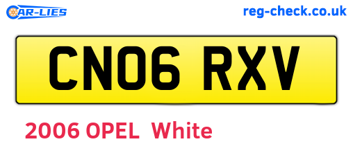 CN06RXV are the vehicle registration plates.