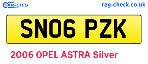 SN06PZK are the vehicle registration plates.