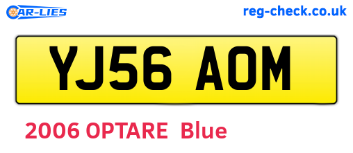 YJ56AOM are the vehicle registration plates.