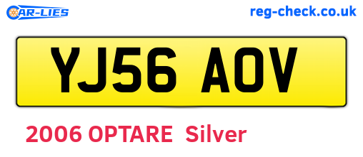 YJ56AOV are the vehicle registration plates.