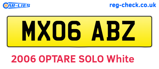 MX06ABZ are the vehicle registration plates.