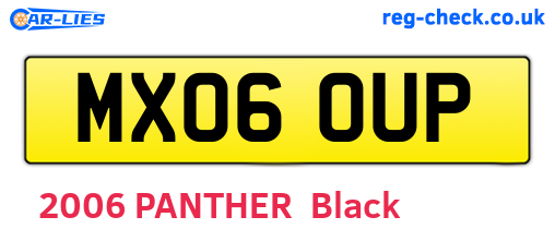 MX06OUP are the vehicle registration plates.
