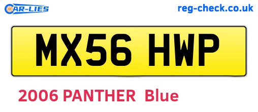 MX56HWP are the vehicle registration plates.