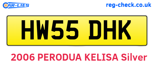 HW55DHK are the vehicle registration plates.