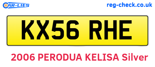KX56RHE are the vehicle registration plates.