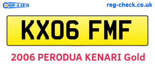 KX06FMF are the vehicle registration plates.