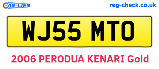 WJ55MTO are the vehicle registration plates.