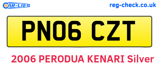PN06CZT are the vehicle registration plates.