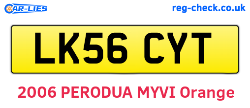 LK56CYT are the vehicle registration plates.