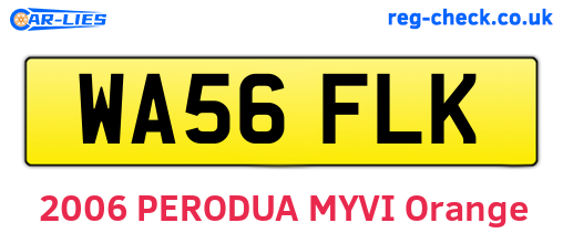 WA56FLK are the vehicle registration plates.
