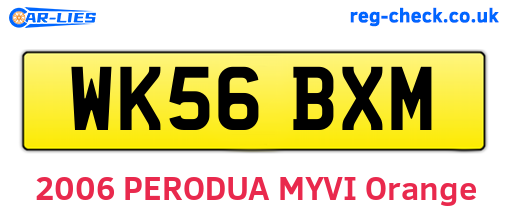 WK56BXM are the vehicle registration plates.