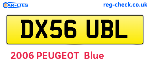 DX56UBL are the vehicle registration plates.