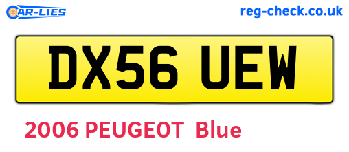 DX56UEW are the vehicle registration plates.