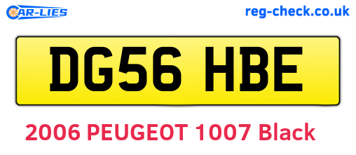 DG56HBE are the vehicle registration plates.