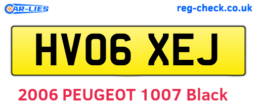 HV06XEJ are the vehicle registration plates.