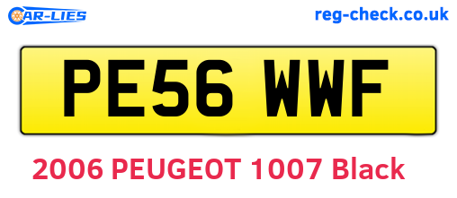 PE56WWF are the vehicle registration plates.