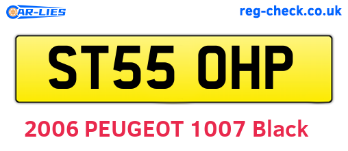 ST55OHP are the vehicle registration plates.