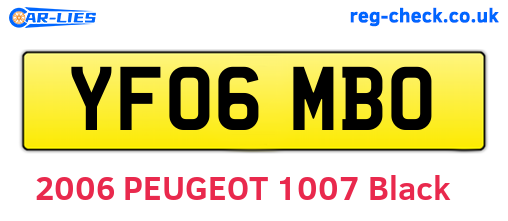 YF06MBO are the vehicle registration plates.