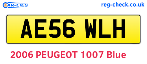 AE56WLH are the vehicle registration plates.