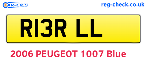 R13RLL are the vehicle registration plates.