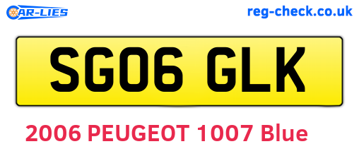 SG06GLK are the vehicle registration plates.