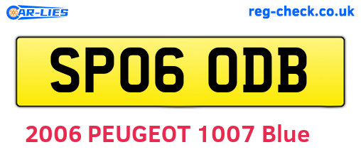 SP06ODB are the vehicle registration plates.