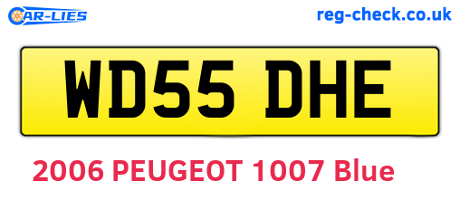 WD55DHE are the vehicle registration plates.