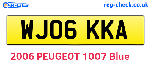 WJ06KKA are the vehicle registration plates.