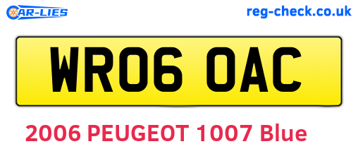 WR06OAC are the vehicle registration plates.