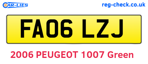 FA06LZJ are the vehicle registration plates.