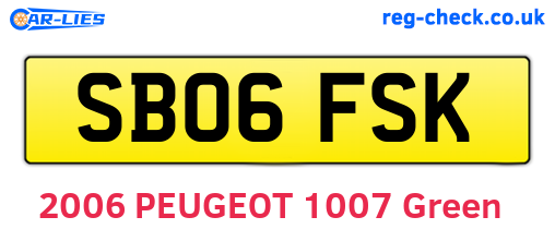 SB06FSK are the vehicle registration plates.