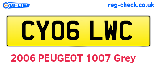 CY06LWC are the vehicle registration plates.