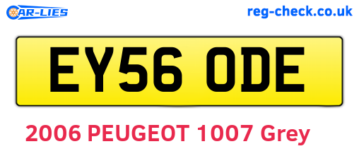 EY56ODE are the vehicle registration plates.