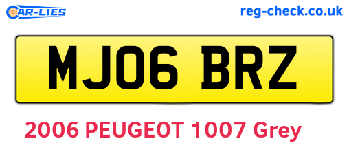 MJ06BRZ are the vehicle registration plates.